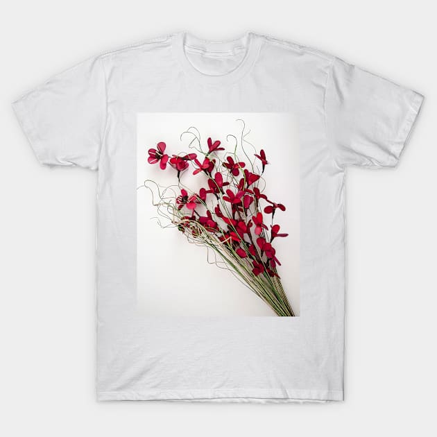 Dainty Red Left Slanted Bouquet T-Shirt by KirtTisdale